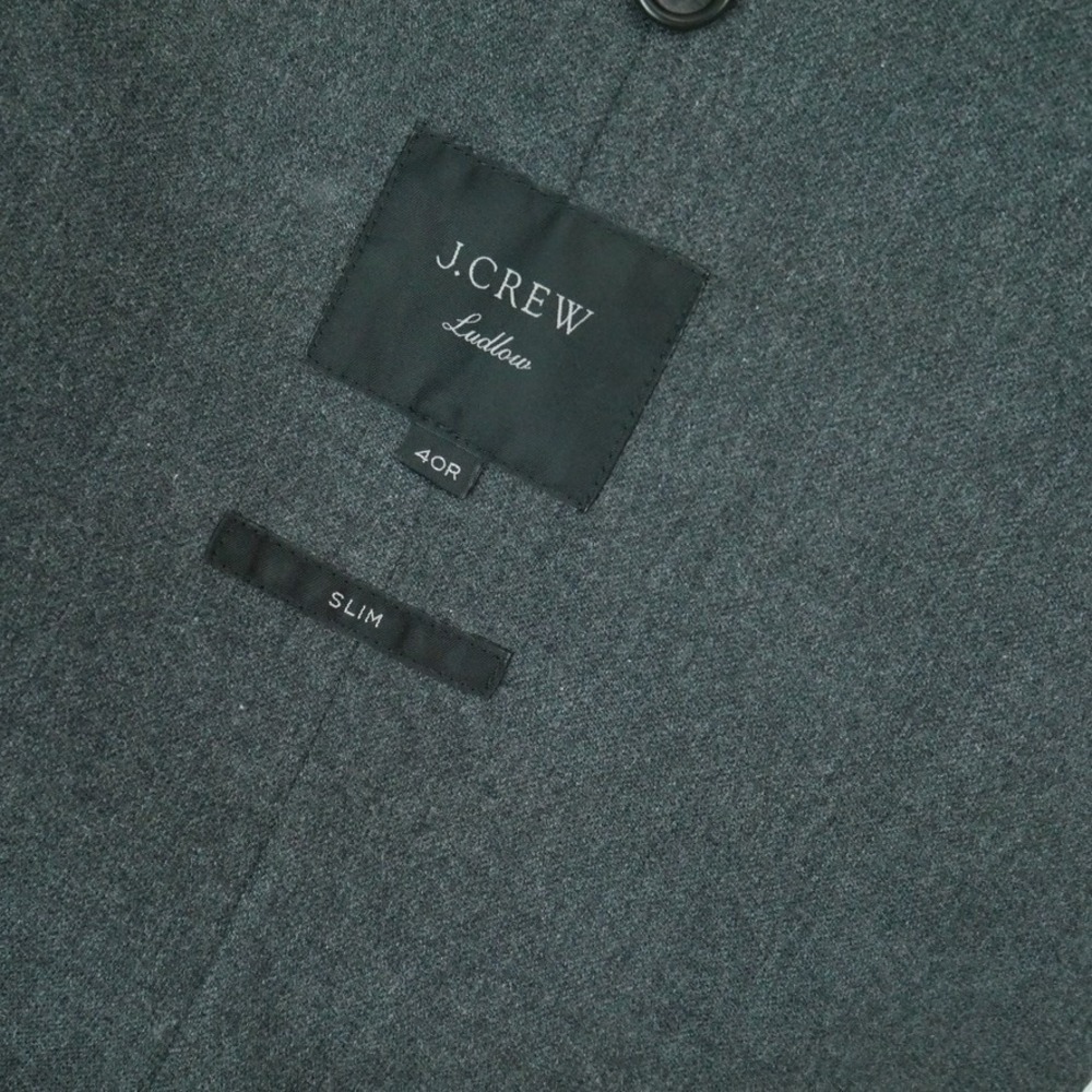 J.Crew Ludlow Slim Suit 40R 33x30 Moon British Cloth Unstructured Grey Wool Blnd - Picture 3 of 16